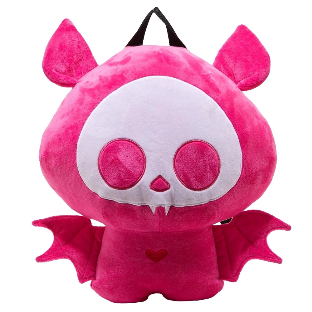 Skelanimals Diego Plush Pink Bat Backpack - New